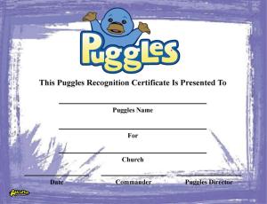 Puggles Recognition Certificate