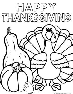 Happy Thanksgiving 2 Coloring Page