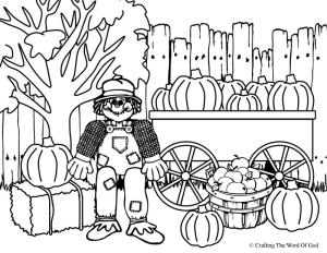 Thanksgiving Scare Crow Coloring Page