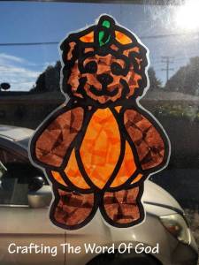 Pumpkin Bear Sun Catcher